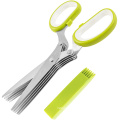 Herb Scissors with 5 Blades and Cover Cool Kitchen Gadgets Cutter Chopper and Mincer Sharp Heavy Duty Shears for Cutting Herbs